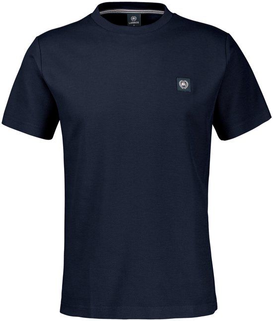Lerros T-shirt met wafelstructuur - Blauw - Maat XL