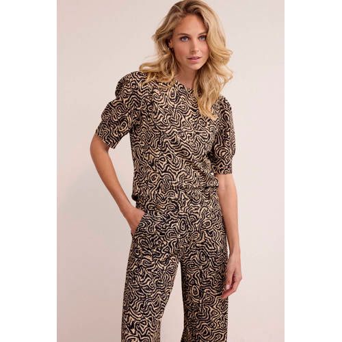Tramontana Straight High Waist Black Trousers