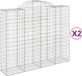 vidaXL Gabions avec arche, 2 pièces, 200x50x160/180 cm, acier galvanisé