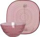 Decoris set de vaisselle de camping - 8 pièces - rose - plastique - 4 personnes