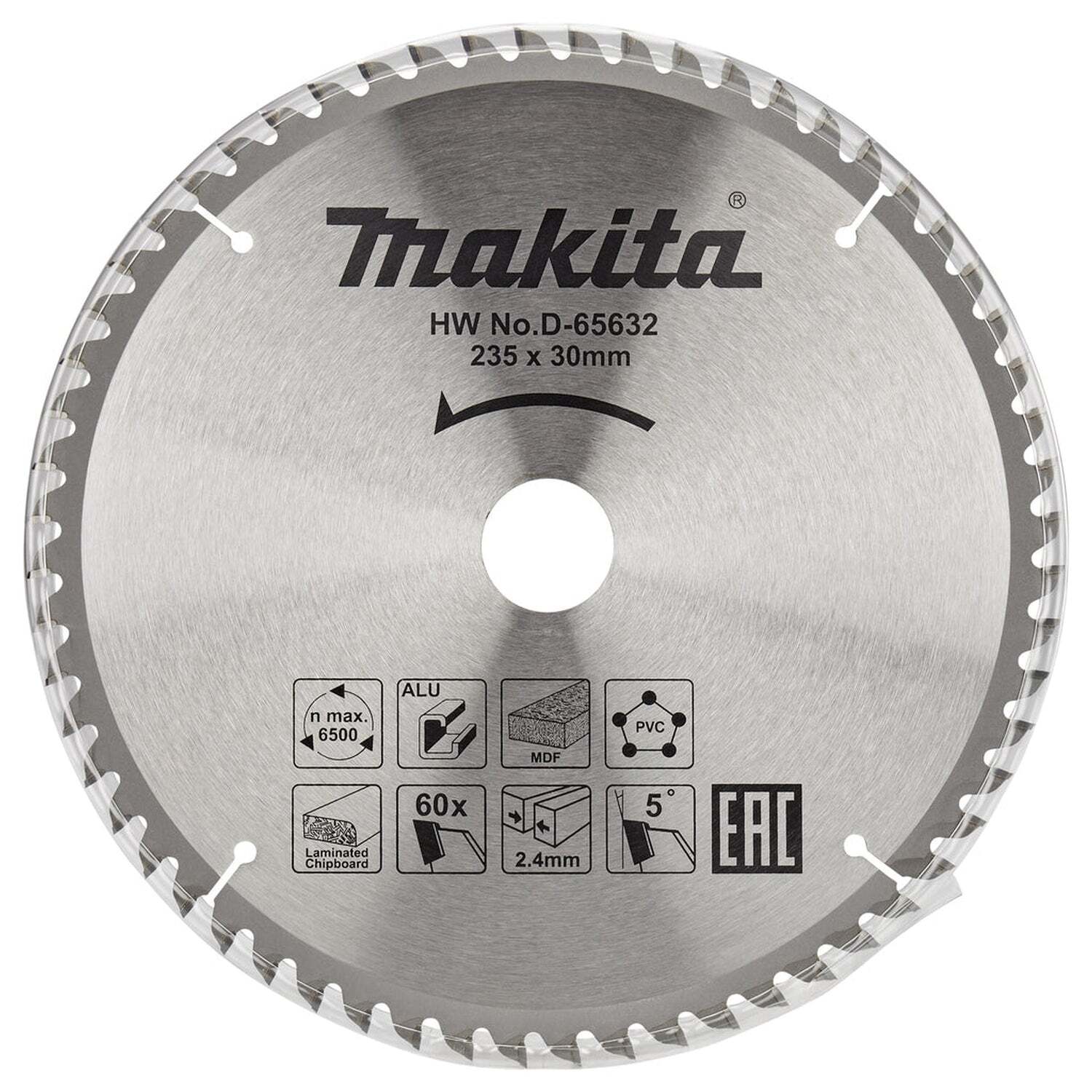 Makita D-65632 Cirkelzaagblad Universeel | Ø 235mm Asgat 30mm 60T
