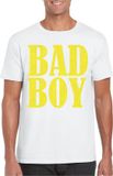 Bellatio Decorations Foute party t-shirt voor heren - Bad Boy - wit - glitter - carnaval/themafeest XL