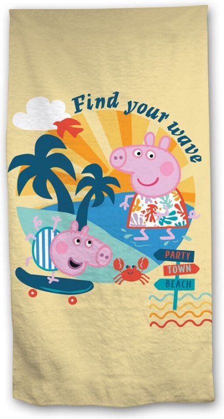 4KidsOnly Peppa Pig handdoek 70 x 140 cm