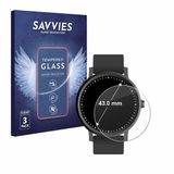 Savvies - Glas Screenprotector voor Horloges (Rond, ø: 43 mm) - Gehard Beschermglas 9H 3 Stuks
