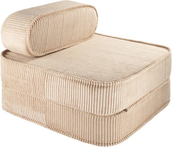 Wigiwama Corduroy Flip Chair / Slaapfauteuil - 65x60x25cm - Brown Sugar
