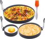 Set van 3 anti-aanbak ovale eierringen voor perfecte eieren en pannenkoeken