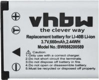 VHBW Batterie compatible avec BenQ T1260, T1460, P1410, S1410, S1420, W1220, W1240, S1430-appareil photo (660 mAh, 3,7 V, Li-ion)