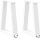 vidaXL Salontafelpoten - 2 stuks - V-vormig - 28x(42-43,3) cm - Staal - Wit