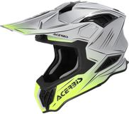 Acerbis Airstrike-X, casque de motocross, couleur: Gris Clair/Jaune Néon, taille: XXL