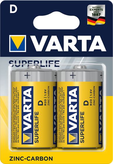 Varta D Mono Superlife batterij - 2 stuks