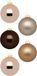 Inge-glas Christmas Goods Kerstballen set - 20x stuks - glas - bruin mix - 6 cm - glans/mat