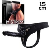 INTOYOU BDSM LINE - Mistress Elastic Strap-on With Silicone Dildo 15 Cm Black
