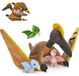 Pterosaurus peluche, 95 cm, mère avec 3 bébés, 4 pièces, dinosaure peluche
