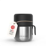 LARS NYSØM Vacuüm Geïsoleerde Voedselcontainer van Roestvrij Staal - Lekvrije Lunchpot voor Warme en Koude Gerechten, Brede Thermosbeker voor Soep, Werk & Reizen (Stainless Steel, 350ml)
