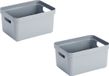 Bellatio Decorations Sunware Opbergbox Sigma - 5 stuks - Kunststof - Grijs - 13 liter - 35 x 25 x 18 cm