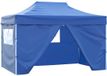 vidaXL Partytent met 4 zijwanden inklapbaar 3x4 m staal blauw