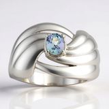 Cavill - Zilveren ring met onverhitte blauwgroene tanzaniet 0,289 ct - 925 Sterling Zilver gerhodineerd - Ovale edelsteen ring - Elegante dames ring
