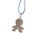 Mopec Kinderhanger met strasssteentjes en blauw koord, 1 stuk, metaal, 0,30 x 5,50 x 6,80 cm
