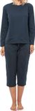 Schiesser Dames pyjama Cotton blauw gestipt / donkerblauw