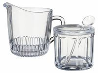 HOWHOMELY | Sucrier - Pot à lait - Set de 3 - en verre - avec cuillère - pour café - Pratique