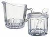 HOWHOMELY | Sucrier - Pot à lait - Set de 3 - en verre - avec cuillère - pour café - Pratique
