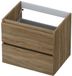 INK - Onderkast 2 Laden Greeploos met Houten Keerlijst - 600x450x520 Mm - Zuiver Eiken