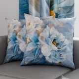PETTI Artigiani Italiani - Paar kussenslopen 80 x 80 cm van microvezel, decoratief kussen voor slaapkamer, bank, woonkamer, set van 2 kussenslopen, bloemenpatroon 13, 100% Made in Italy