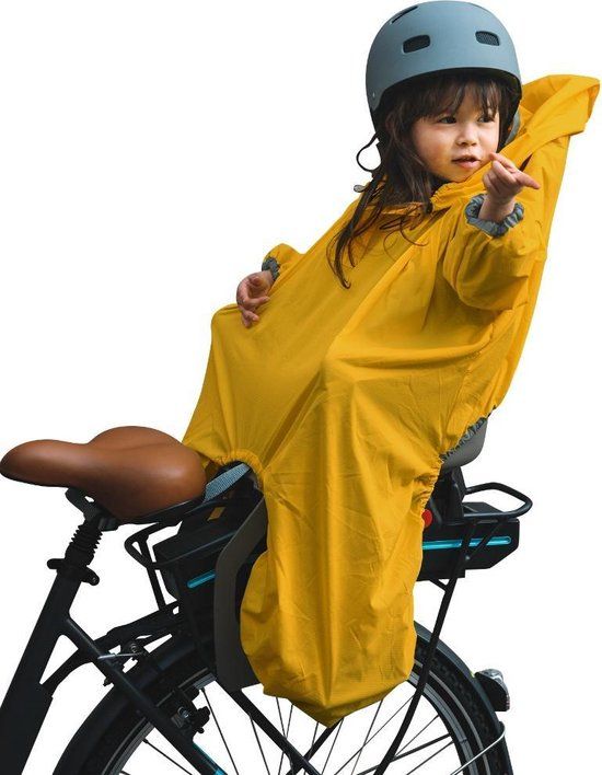 RAINETTE Regenponcho voor Kinderzitje - Geel - Waterdicht - Reflecterend - One Size