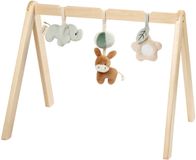 Nattou LouLou Montessori Speelboog Baby - Activiteitenboog van Hout - Sensorische en Motorische Ontwikkeling bij Baby's - 60 x 50 x 47 cm - Zachte Kleuren - Groen - Beige - Ecru
