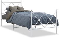 vidaXL Bedframe met hoofd- en voeteneinde Metaal Wit 80x200 cm