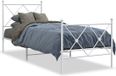 vidaXL Bedframe met hoofd- en voeteneinde Metaal Wit 80x200 cm