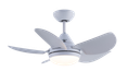 Evolar EVO-CF30MW Plafondventilator - Mat Wit - 76 cm - 6 standen - Afstandsbediening - Dimbare LED-verlichting, verstelbaar in kleur - Energiebesparende Zomer- en Winterstand - DC motor, energiezuinig en stil