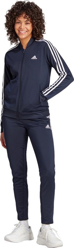 adidas Sportswear Essentials 3-Stripes Trainingspak - Dames - Blauw- L