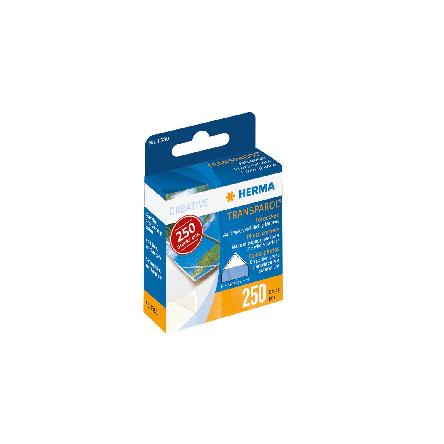 HERMA Transparol fotohoekjes dispenser 250 st. - Transparant