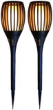 Merkloos / Sans marque Hit Trading B.V. Tuinfakkel Solar - Set van 8x stuks - met vlameffect - prikspot - 78 cm - warm wit licht - tuinlamp
