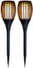 Merkloos / Sans marque Hit Trading B.V. Tuinfakkel Solar - Set van 8x stuks - met vlameffect - prikspot - 78 cm - warm wit licht - tuinlamp