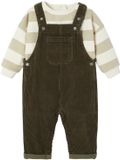 Vertbaudet Babyset sweater + salopet kaki