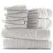 Hearth & Harbor Set van 100% katoen, ultrazacht en zeer absorberend voor strand, spa en badkamer, douchedoeken, 2 badkamers, 2 handen, 6 washandjes, wit