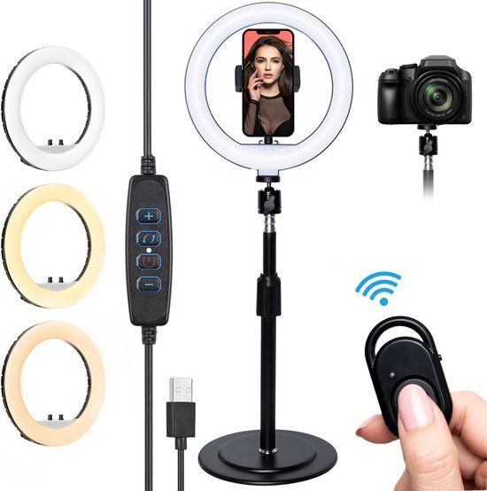 LURK® Ringlamp set 8 inch LED