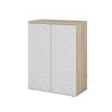 Vicco Meuble haut – 60 x 79.5 cm avec 2 portes et 3 étagères Blanc