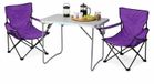 Merkloos 3-delige Campingmeubel Set met Aluminium Tafel en Vouwstoelen