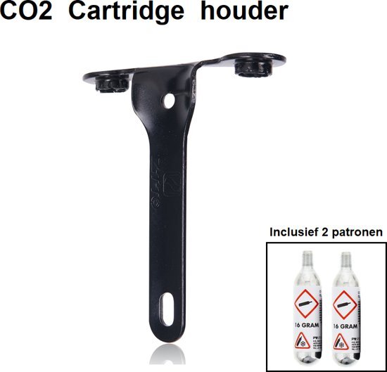 MTB Cycling Aluminium Co2 patroon houder inclusief 2x 16gr CO2 patronen / cartridges / capsules