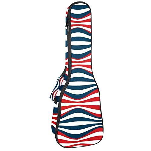 Mersov Tenor Ukulele Gigbag Waterdichte Ukelele Case Gewatteerde Rugzak, Geweldig voor Sopraan Concert (21/23/24") Abstarct Rood Blauw Strepen