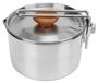 Omgoods - Popote de camping 1L - Ustensile de cuisine en acier inoxydable avec poignée pliable
