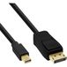 InLine 17136S Mini DisplayPort naar DisplayPort-kabel, zwart, 0,5 m