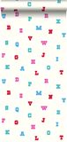 Esta Home behang alfabet turquoise en roze - 137325 - 53 cm x 10,05 m