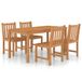 vidaXL 5-delige tuinset 160x80 cm massief teakhout