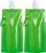 Merkloos / Sans marque Stricker Europe Waterfles/drinkfles/sportbidon opvouwbaar - 10x - groen - kunststof - 460 ml - schroefdop