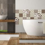 Ambiance Sticker Stickers muraux pour cuisine et salle de bain - 9 stickers carreaux de ciment baltiques scandinaves - 9 stickers de 10x10 cm