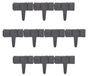 100 x Pierre de bordure pour bordures, aspect pierre, HxL : 10x25 cm, bordure d'herbe à enfoncer dans le sol, plastique, séparation de bordure, anthracite